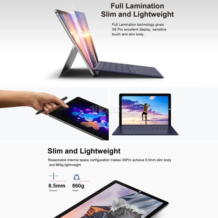 2in1 New Laptop Teclast X6 Pro 12.6" Intel Dual Core 8GB RAM 256GB SSD HD 2880*1920 Notebook Windows 10 Camera Tablet + Pen + Keyboard