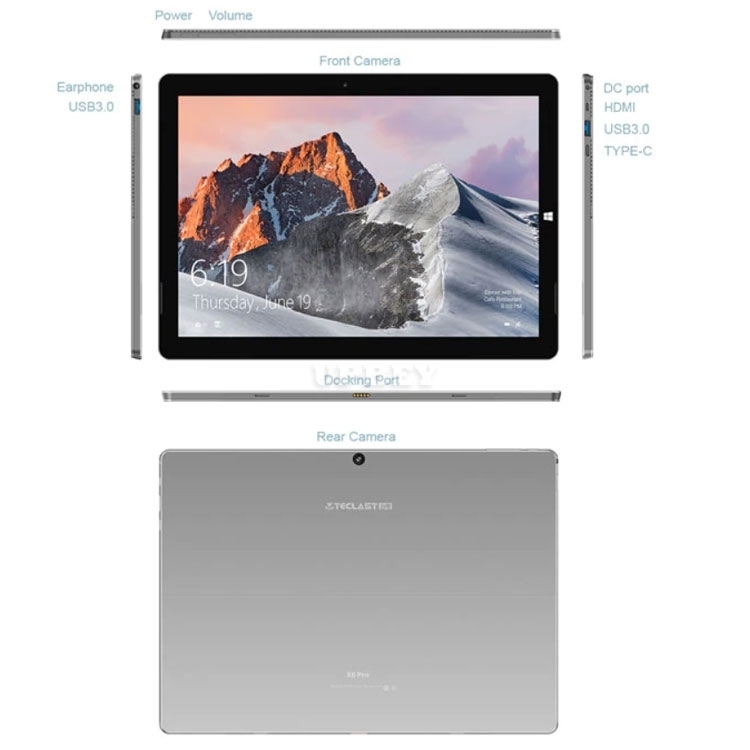 2in1 New Laptop Teclast X6 Pro 12.6" Intel Dual Core 8GB RAM 256GB SSD HD 2880*1920 Notebook Windows 10 Camera Tablet + Pen + Keyboard