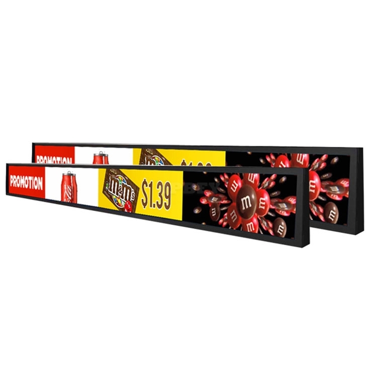 23.1" Advertising Shelf Edge Digital Advertising Player Ultra Wide Stretched Display For Supermarket