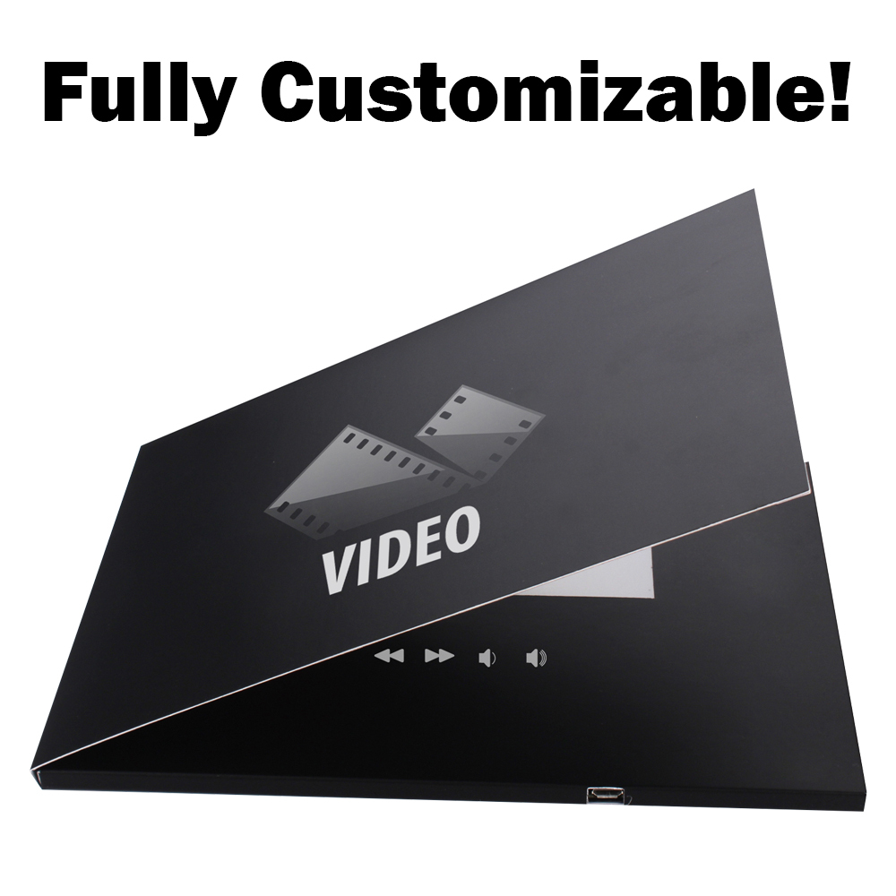 Custom 4.3 Inch LCD Video Brochure from China Factory | Black Digital Wedding & Business Card Digital Signage Display Marketing Advertise