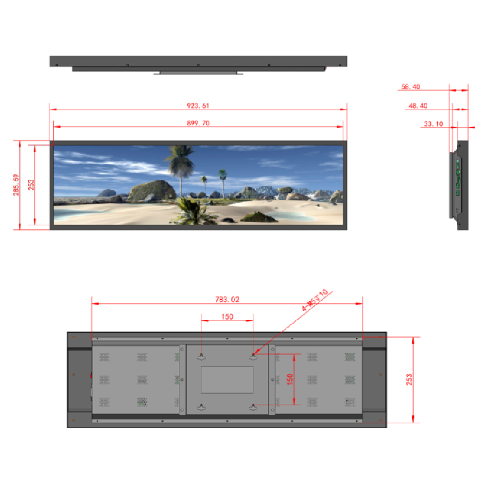 37" Advertising Shelf Edge Digital Advertising Player Ultra Wide Stretched Display For Supermarket