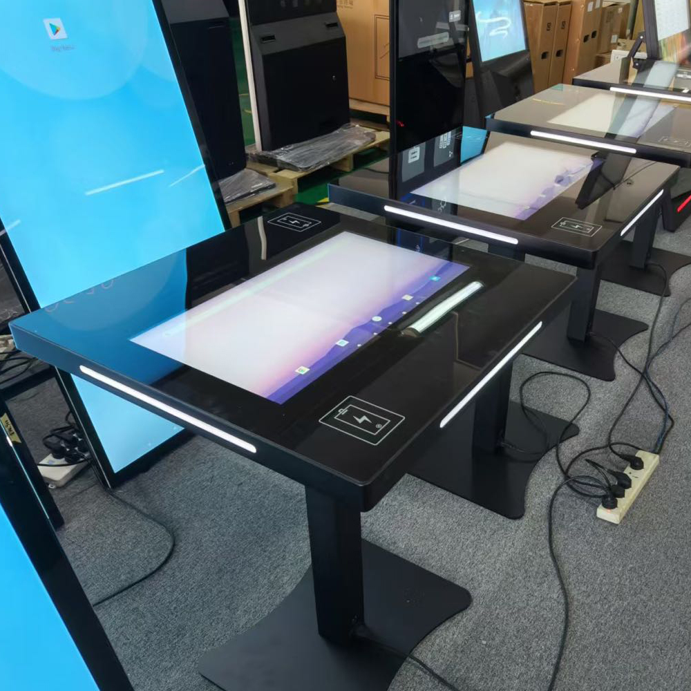 21.5 Inch Smart Touch Screen Coffee Table with Dual Wireless Charger and Multi-Functional Touch Display
