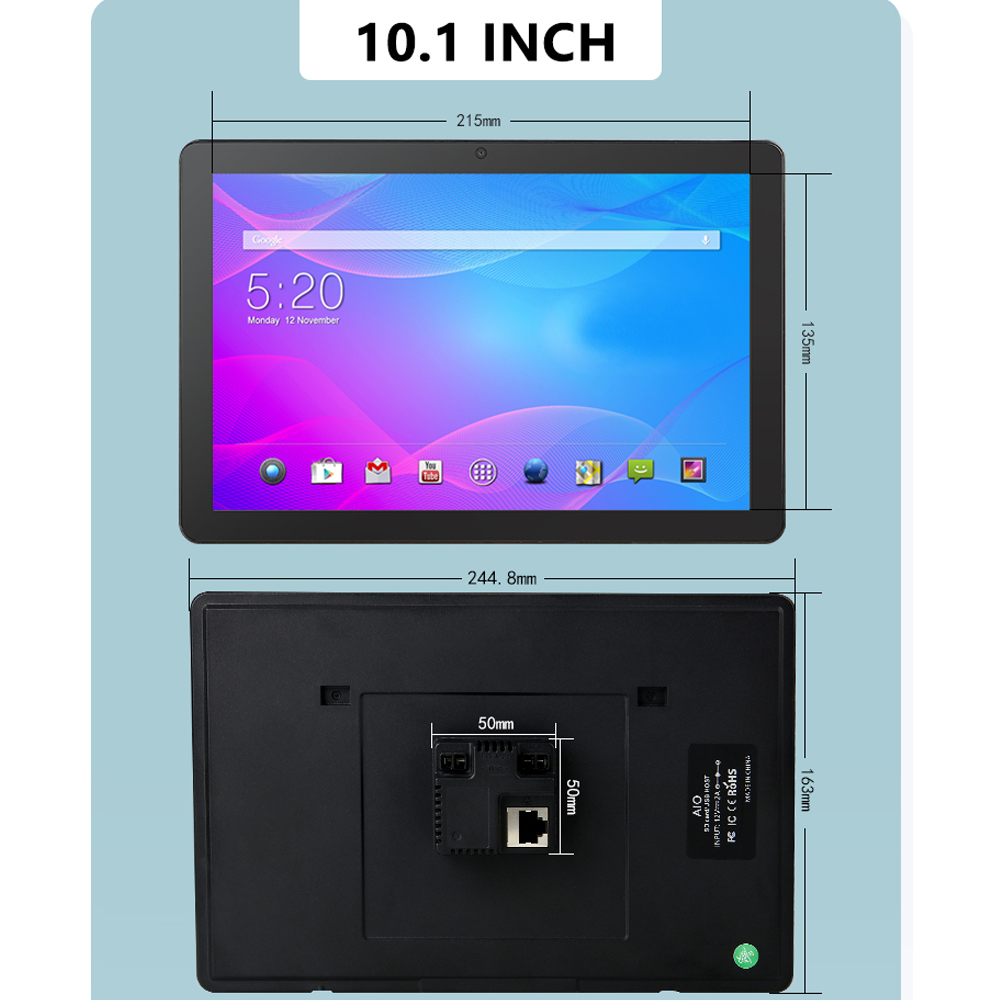 10.1" Inch Smart Home Automation Display LCD IPS Light Wall Mounted GDN RS485 POE Landscape Capacitive Touch Screen Android PC ODM