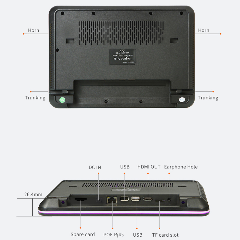 10.1" Inch Display LCD NFC RFID Conference Meeting Room Schedule Reservation Door Light Bar POE Touch Screen Android PC Camera