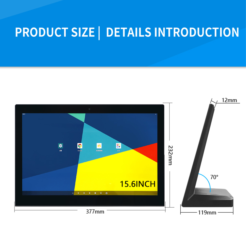 15.6" inch White L Shape Desktop Display Landscape LCD Capacitive Touch Android ODM Tablet PC for Meeting Room Hotel Restaurant Retail