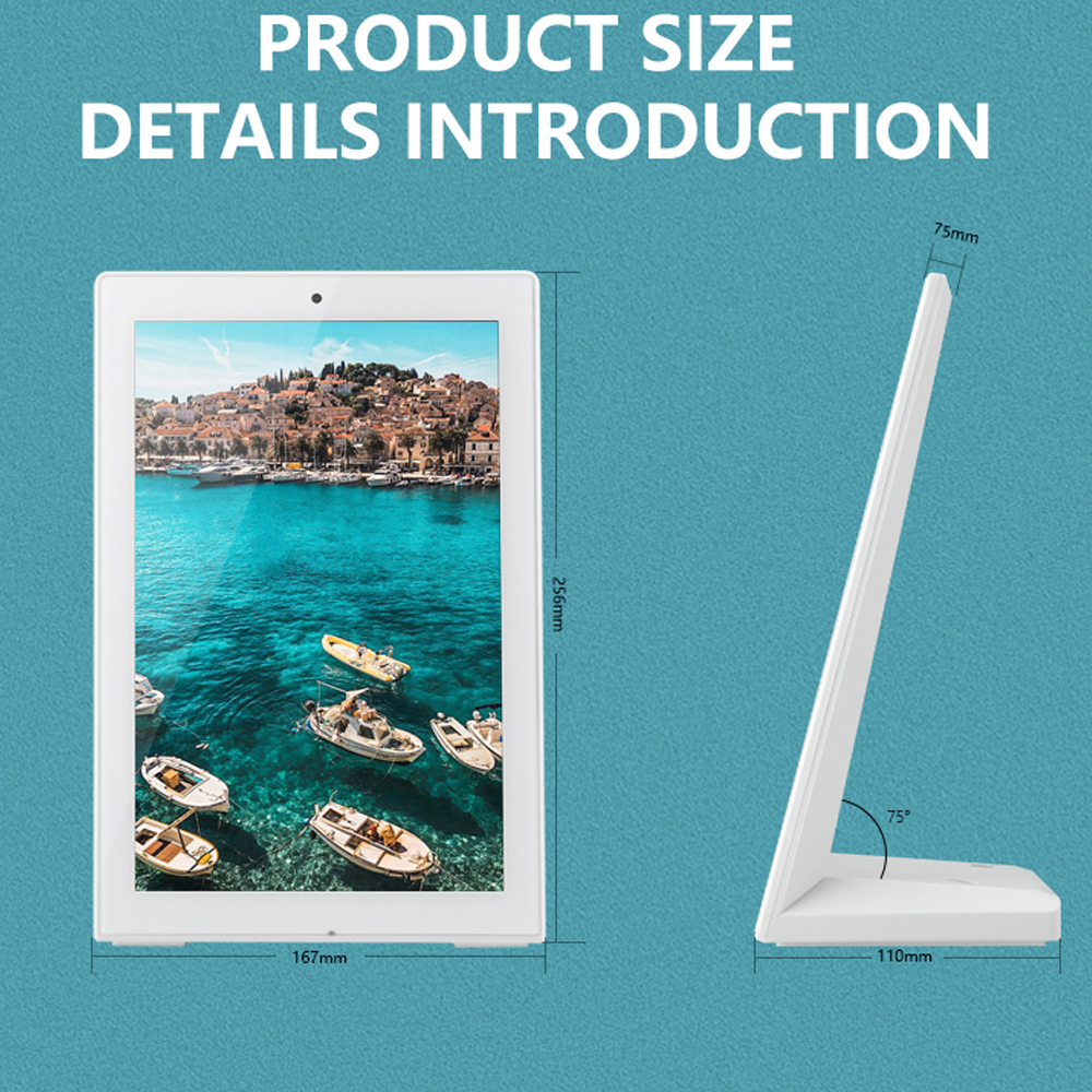 10" Black L Shape Desktop Display LCD Portrait Capacitive Touch Android Tablet PC for Meeting Room Hotel Bank Restaurant Retail