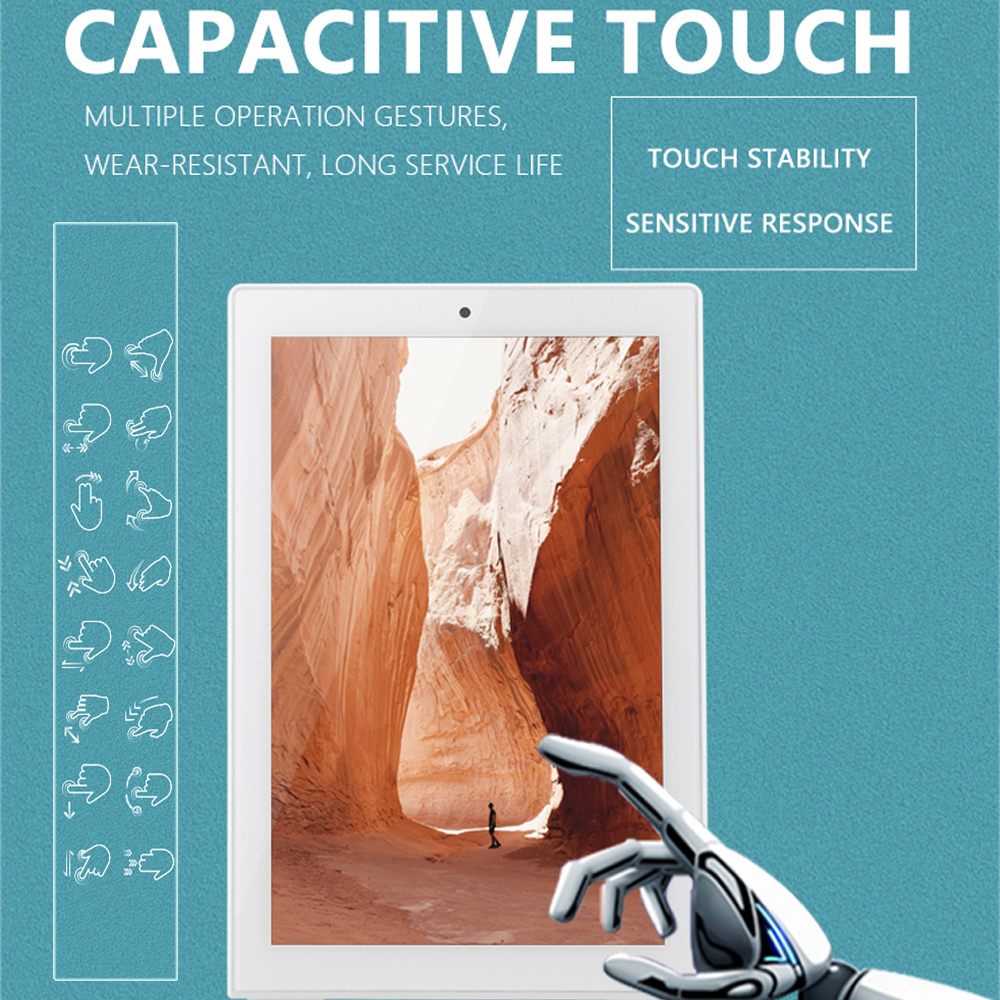 10" White L Shape Desktop Display LCD Portrait Capacitive Touch Android Tablet PC for Meeting Room Hotel Bank Restaurant Retail