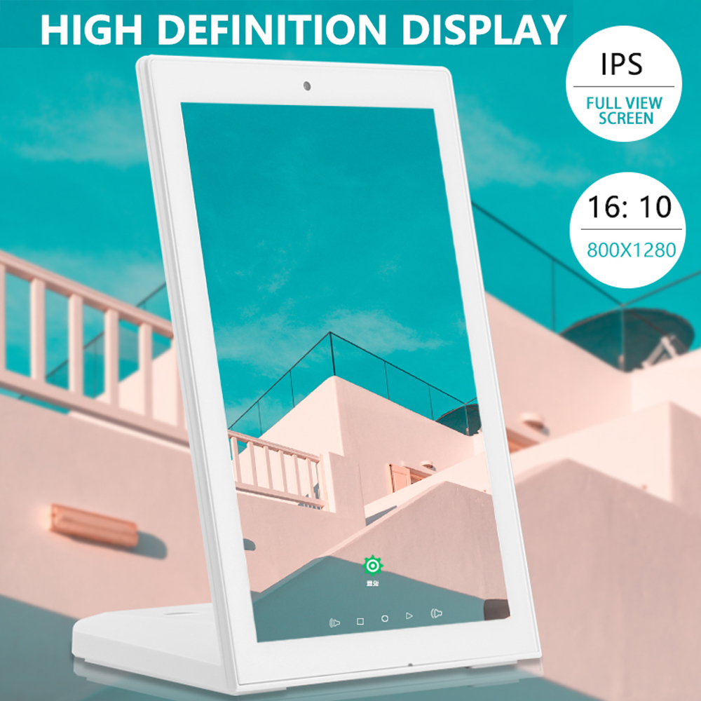 10" Black L Shape Desktop Display LCD Portrait Capacitive Touch Android Tablet PC for Meeting Room Hotel Bank Restaurant Retail