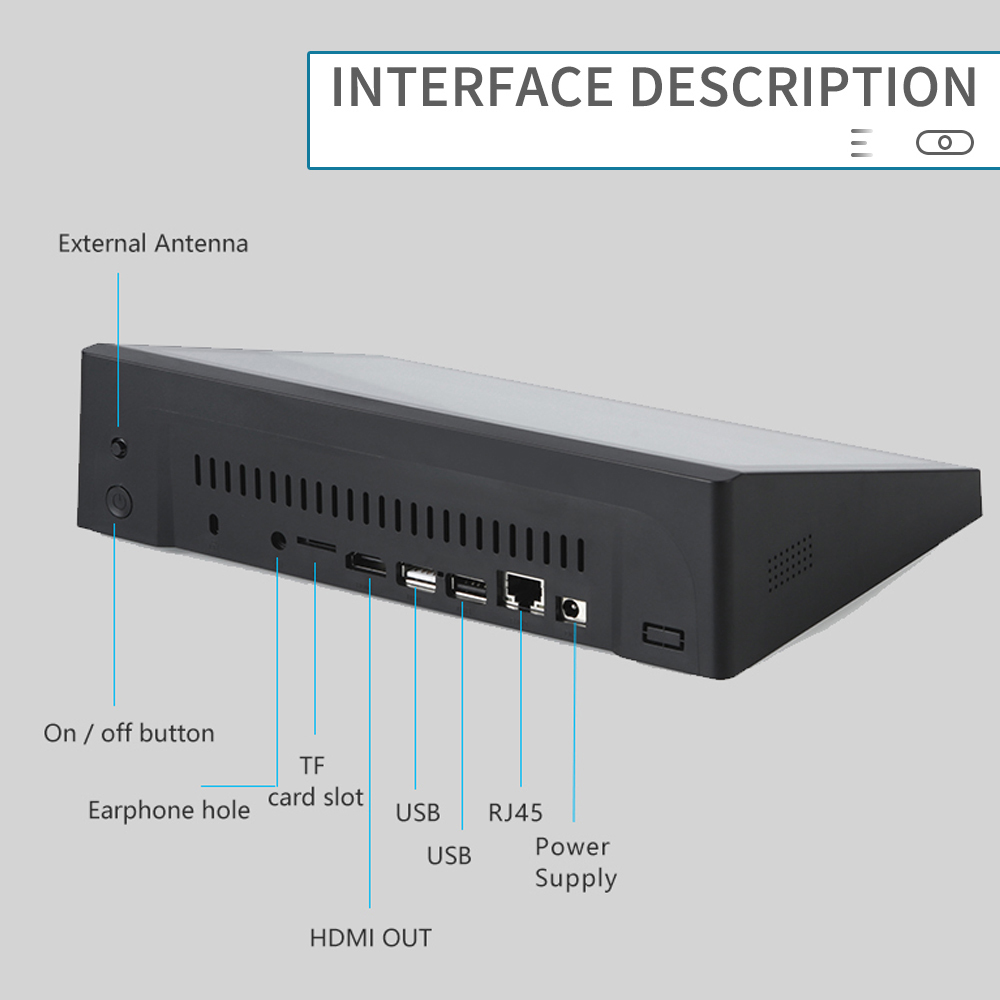10.1" Horizontal Display Touch Android Calling Device Machine for Tabletop Use in Banks Hotels Retail Hospitality Institutional