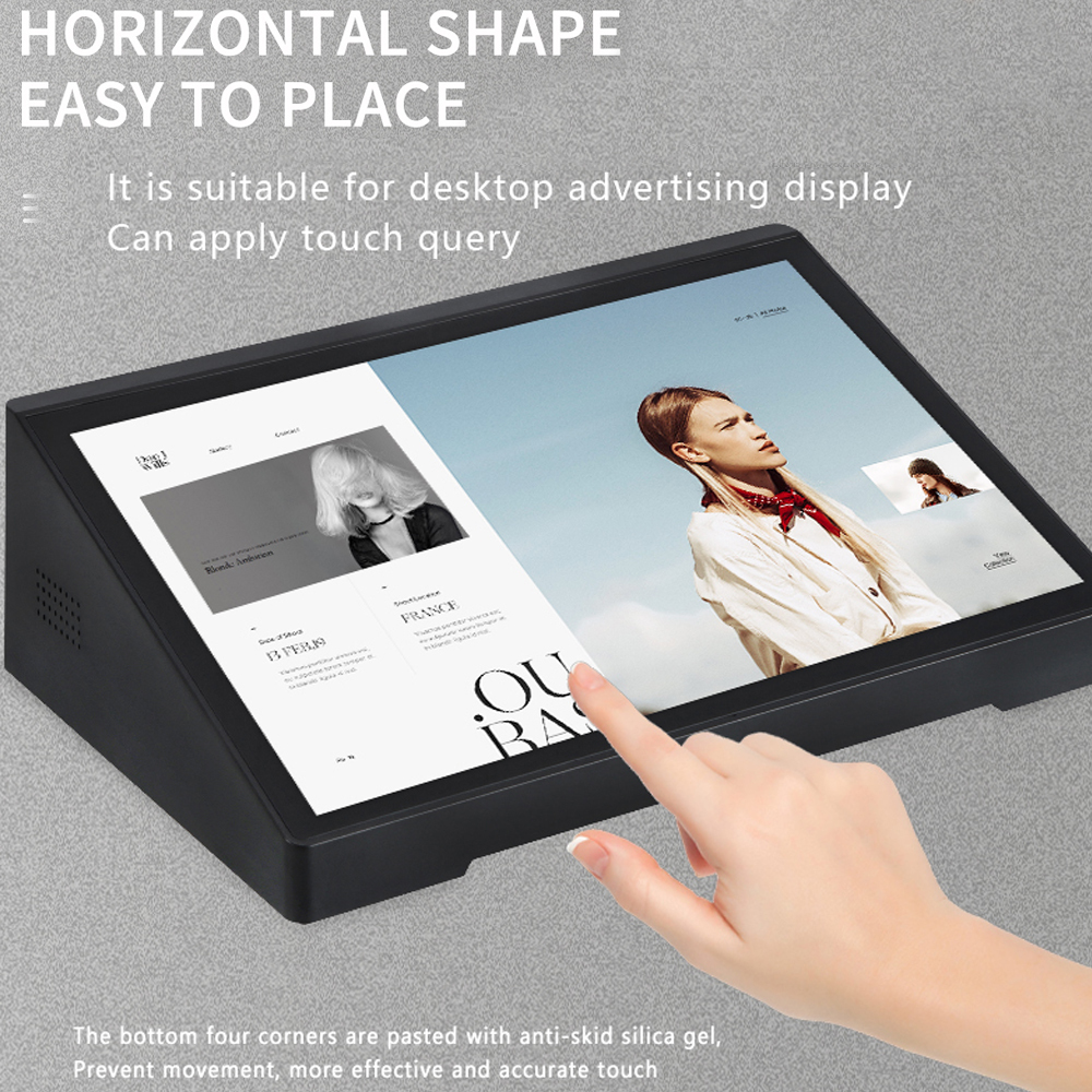 8" White Horizontal Display Touch Android Calling Device Machine Tabletop Banks Hotels Retail Hospitality Institutional Malls