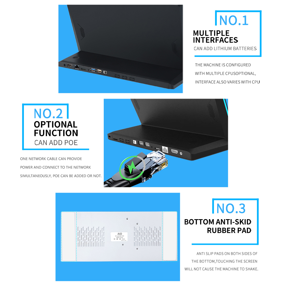14" L Shape Desktop White Display LCD Portrait Capacitive Touch Android Tablet PC for Meeting Room Hotel Bank Restaurant Retail