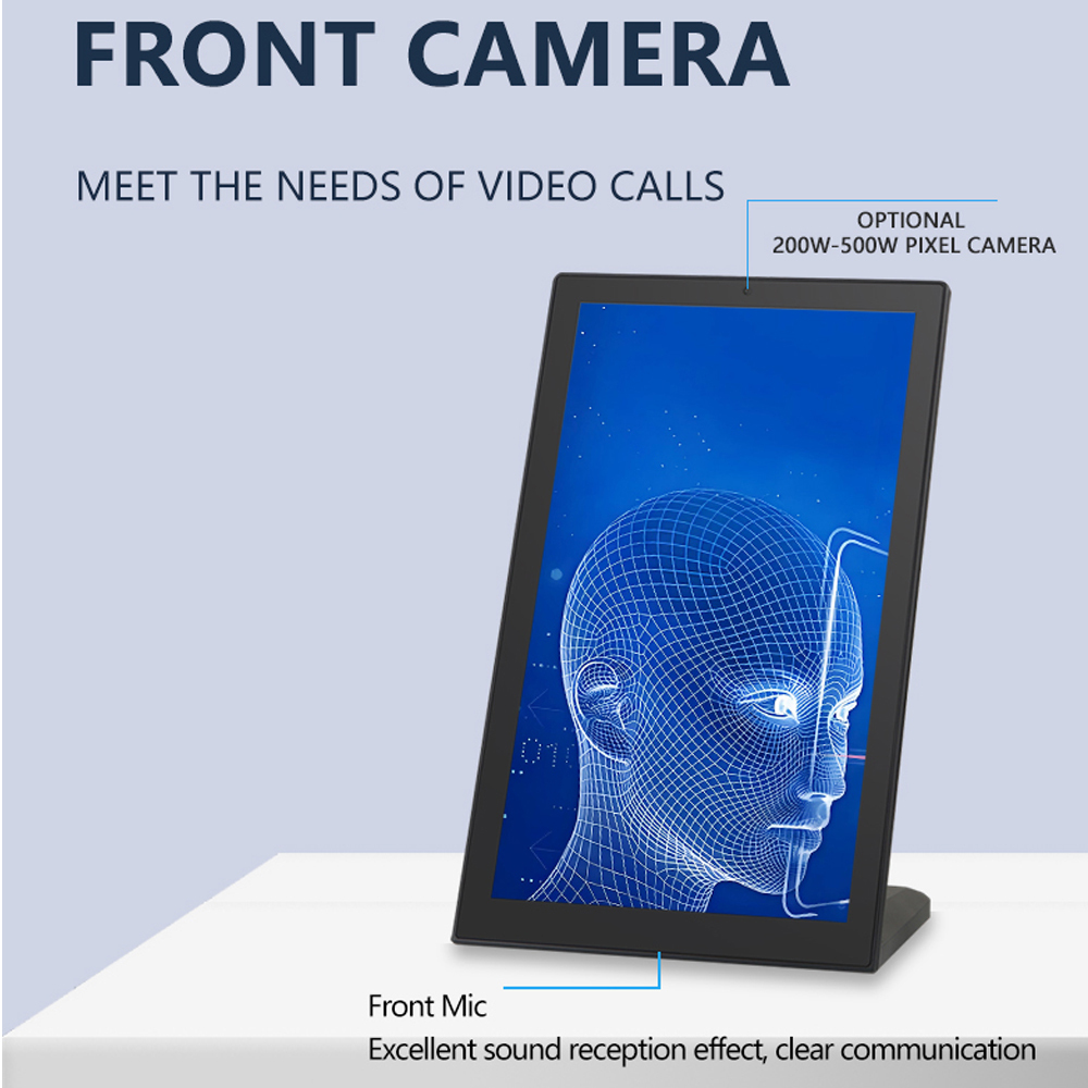 14" L Shape Desktop Black Display LCD Portrait Capacitive Touch Android Tablet PC for Meeting Room Hotel Bank Restaurant Retail