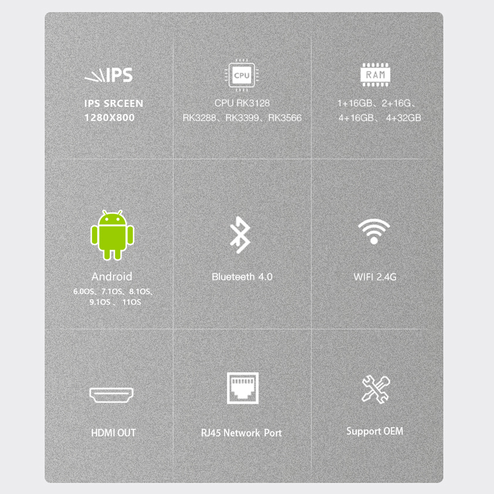 10.1" Horizontal Display Touch Android Calling Device Machine for Tabletop Use in Banks Hotels Retail Hospitality Institutional