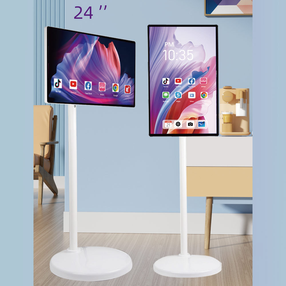 24" Inch Portable Monitor Tablet Android 12 TV Wireless A-type High Resolution Smart Touch Screen With Narrow Bezel Fully Adjustable Stand