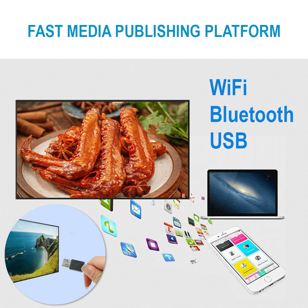 49” Display LCD Screen Ultra-Thin Wall-Mounted Digital Signage Android WiFi HDMI USB for Retail, Restaurants, Hotels, Hospitals Office