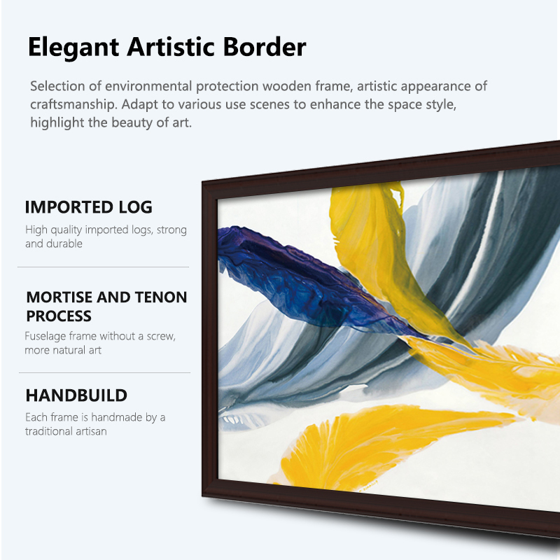 Digital Photo Frame LCD 21.5" inch Real Wood Black Border Less Smart Touch Screen WiFi Picture Display Bluetooth Remote App IOS Android Cloud