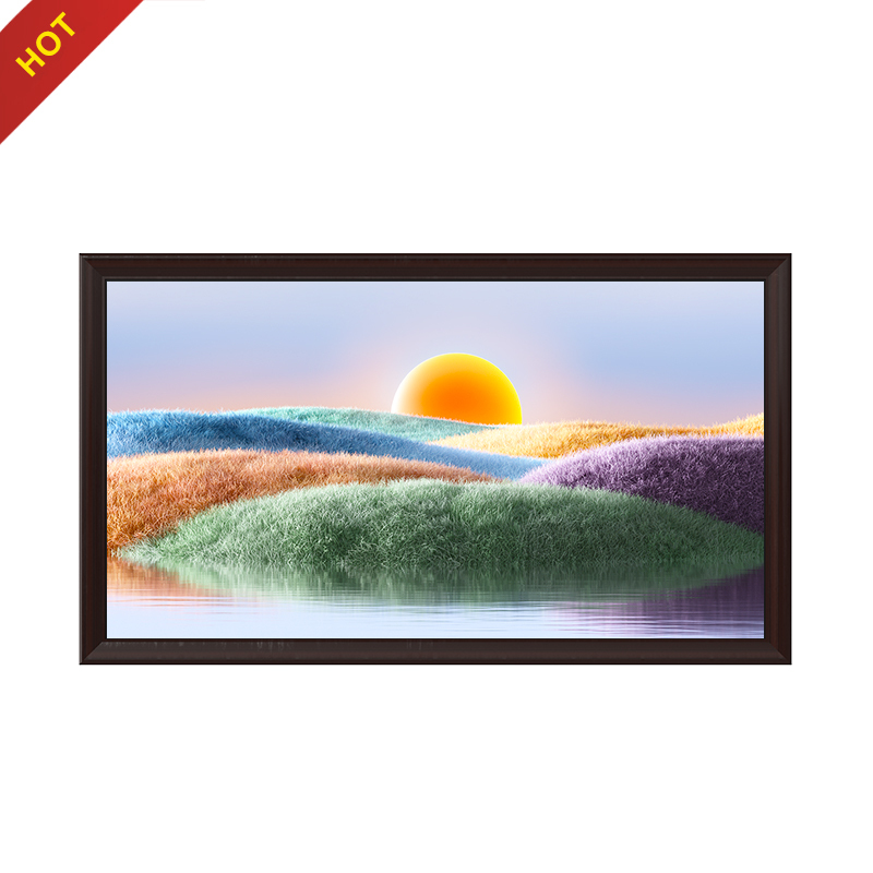 Digital Photo Frame LCD 21.5" inch Real Wood Black Border Less Smart Touch Screen WiFi Picture Display Bluetooth Remote App IOS Android Cloud
