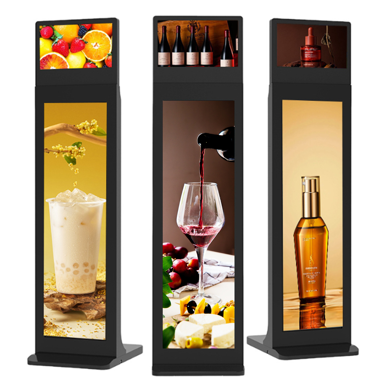 13.3" + 37" Totem Dual Screen LCD Digital Signage Touch Kiosk Vertical Video Display Advertising Player Android Floor Standing