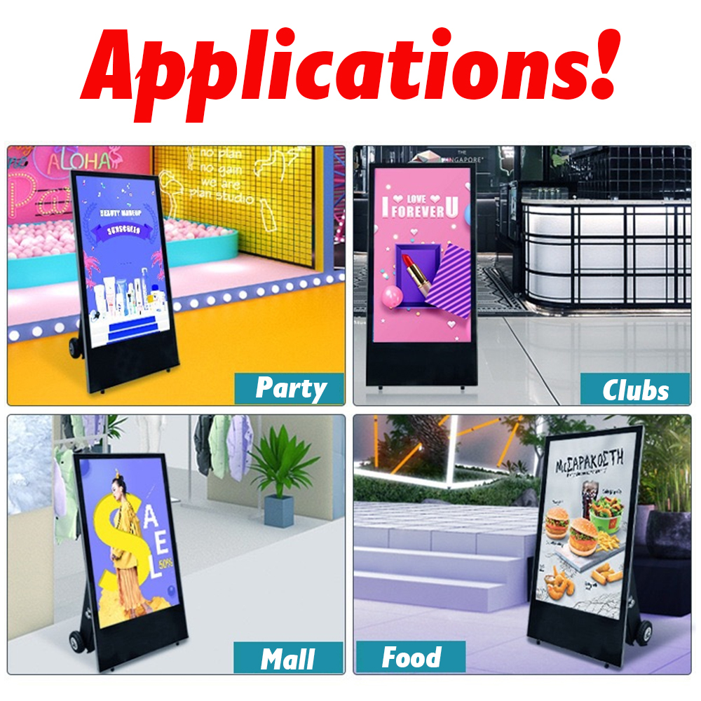 32" 43" 55" Outdoor Touch Screen IP65 Android Digital Signage Waterproof Battery Portable Display LCD Interactive Kiosk Totem