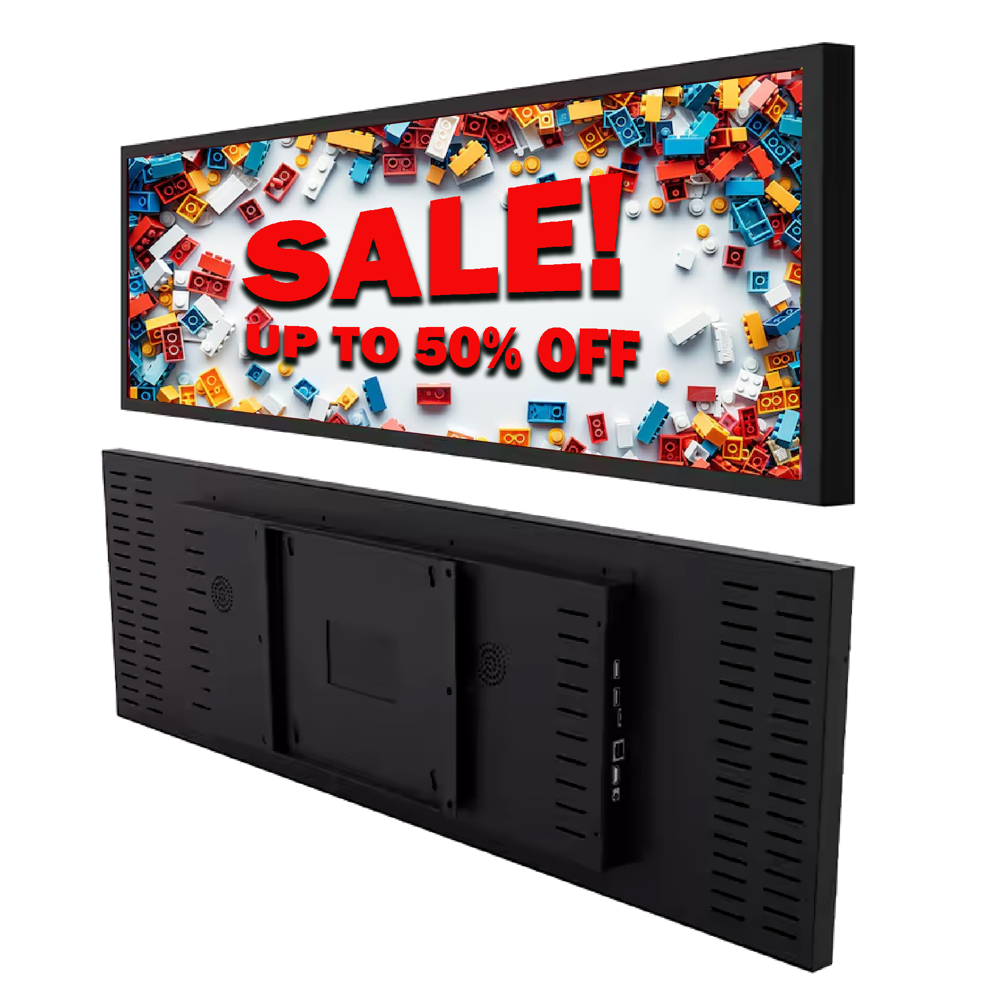 43.8" Advertising Shelf Edge Digital Advertising Player Ultra Wide Stretched Display For Supermarket
