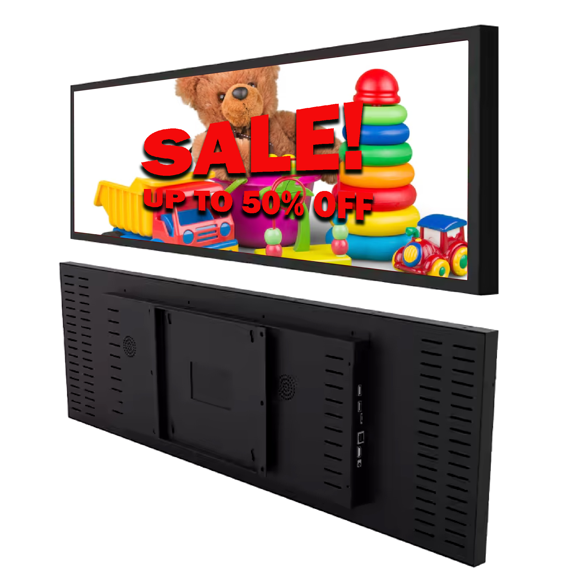 86" Advertising Shelf Edge Digital Advertising Player Ultra Wide Stretched Display For Supermarket