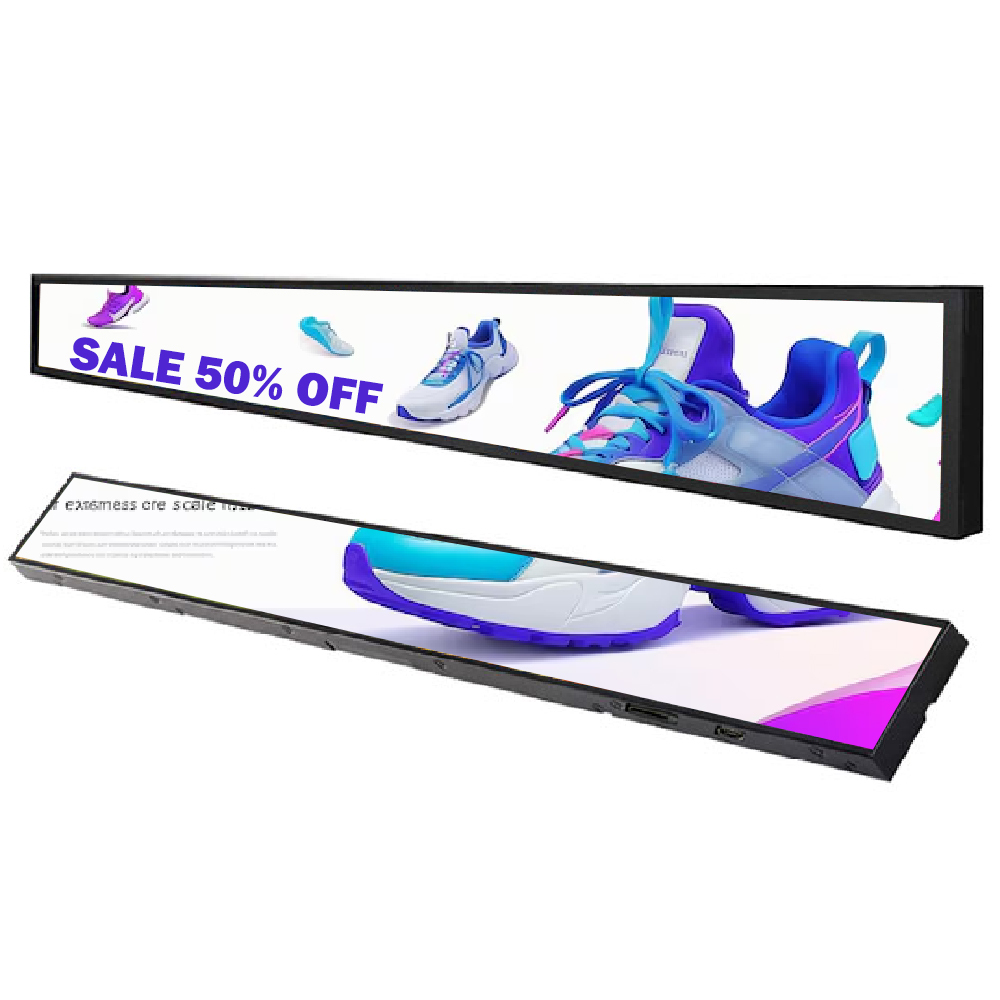 24" Advertising Shelf Edge Digital Advertising Player Ultra Wide Stretched Display For Supermarket