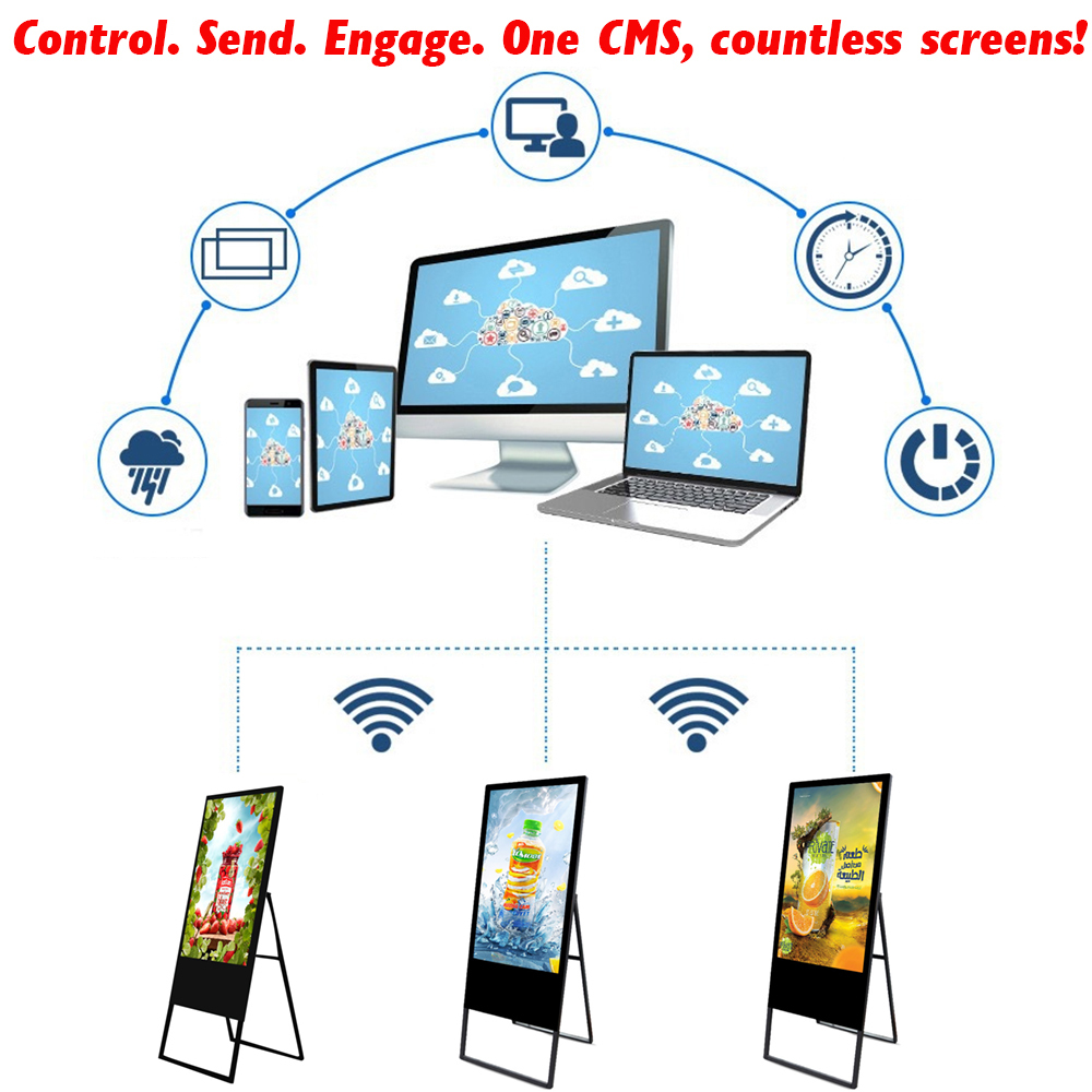 32" 43" 49" 55" 65" Indoor Touch Screen Android Digital Signage Portable Display LCD Interactive Kiosk Totem Floor Standing HD