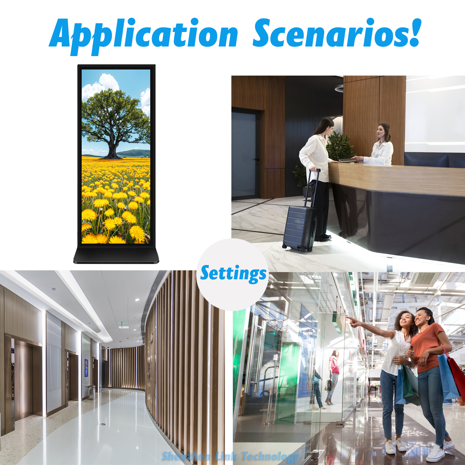 64" 70" Full Screen Indoor LCD Android Digital Signage Portable Display LCD Interactive Kiosk Totem Floor Standing Touch Screen