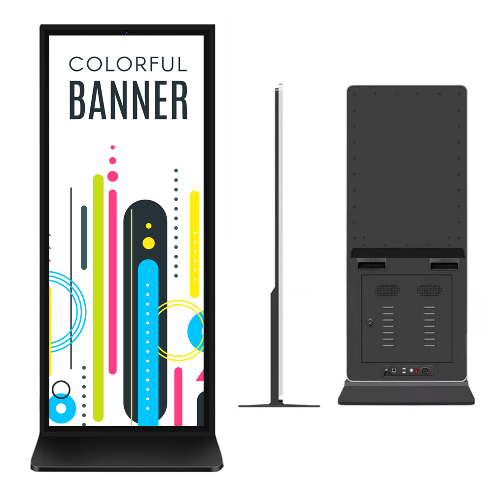 64" 70" Full Screen Indoor LCD Android Digital Signage Portable Display LCD Interactive Kiosk Totem Floor Standing Touch Screen