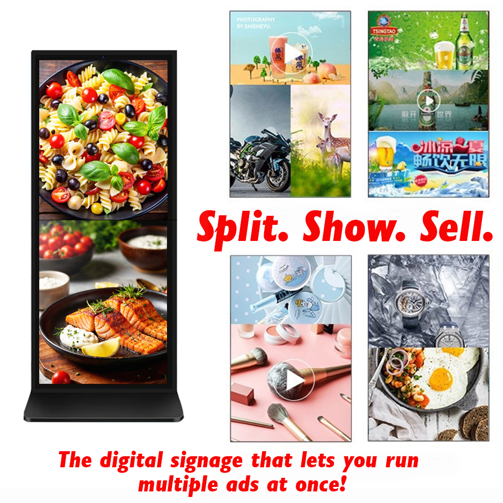 64" 70" Full Screen Indoor LCD Android Digital Signage Portable Display LCD Interactive Kiosk Totem Floor Standing Touch Screen