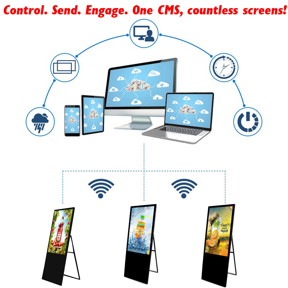 32" 43" 49" 55" 65" Indoor Touch Screen Windows I5 Digital Signage Portable Display LCD Interactive HD Totem Floor Stand Kiosk