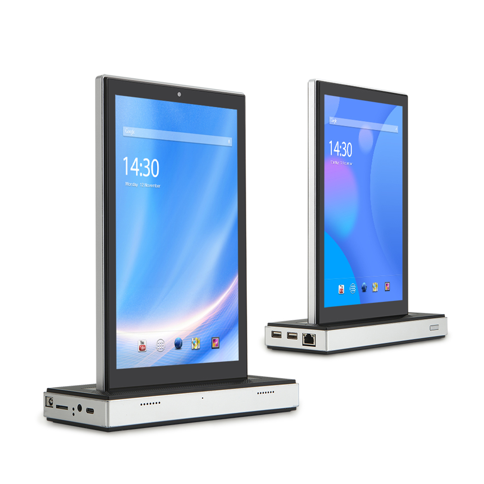 10" Dual Screen Smart Android Display Touch POE WiFi Speaker Desktop for Airport Hotel Restaurant Retail Meeting Conference Room