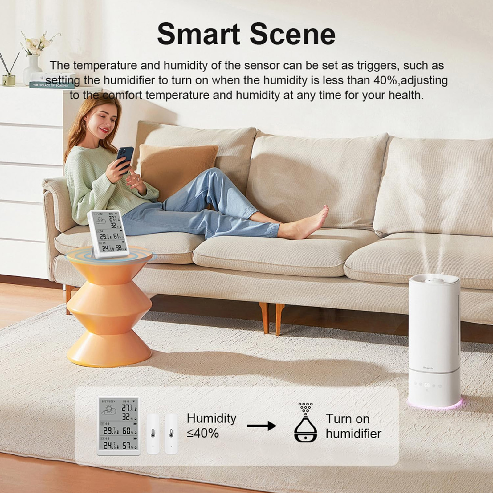7" Tuya Smart Weather Station with Wi-Fi, LCD Display & Indoor/Outdoor Sensors