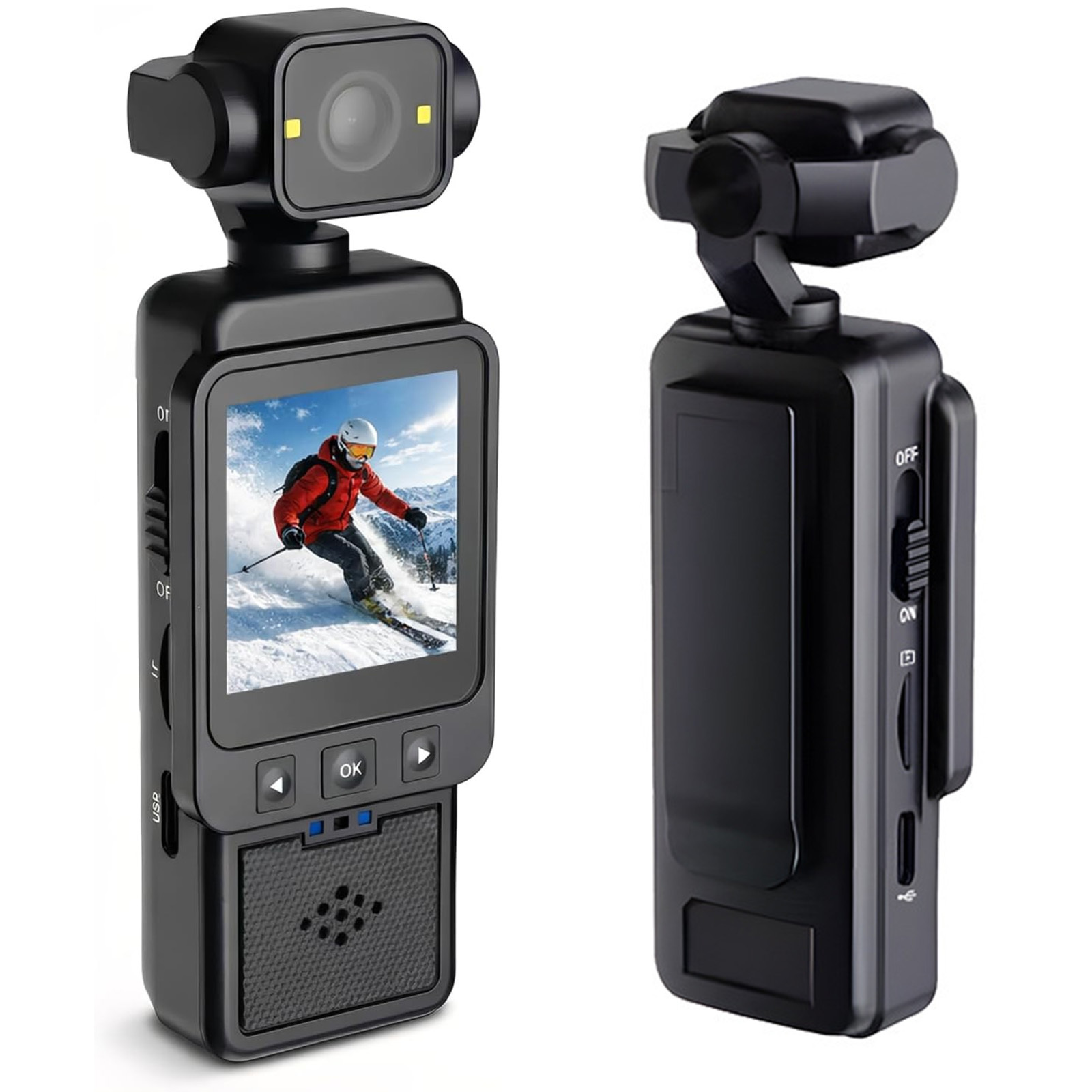 1080P Smart Action Camera with 360° Rotating Lens & WiFi