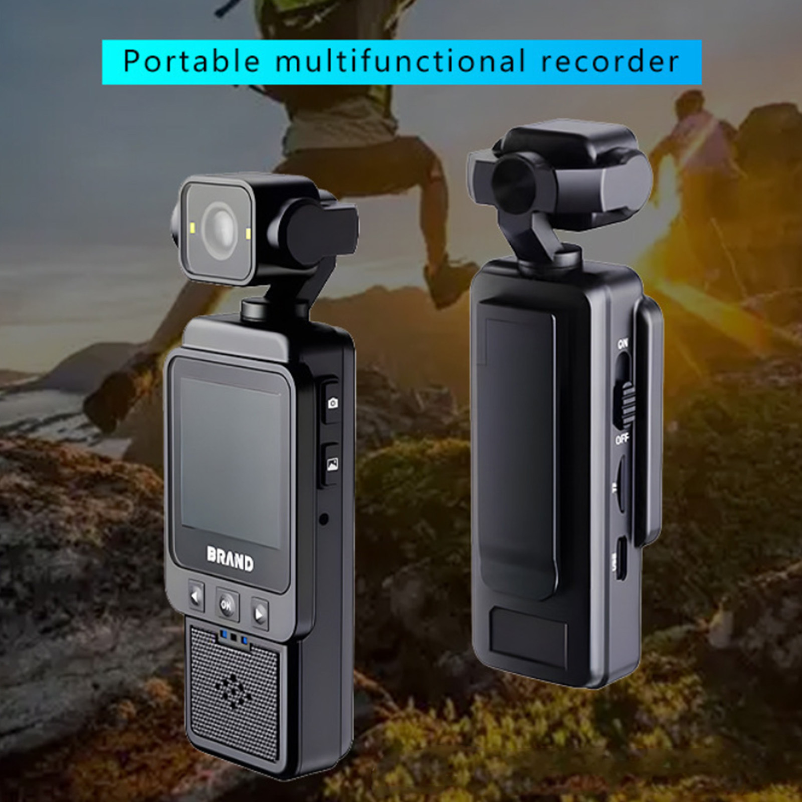 1080P Smart Action Camera with 360° Rotating Lens & WiFi