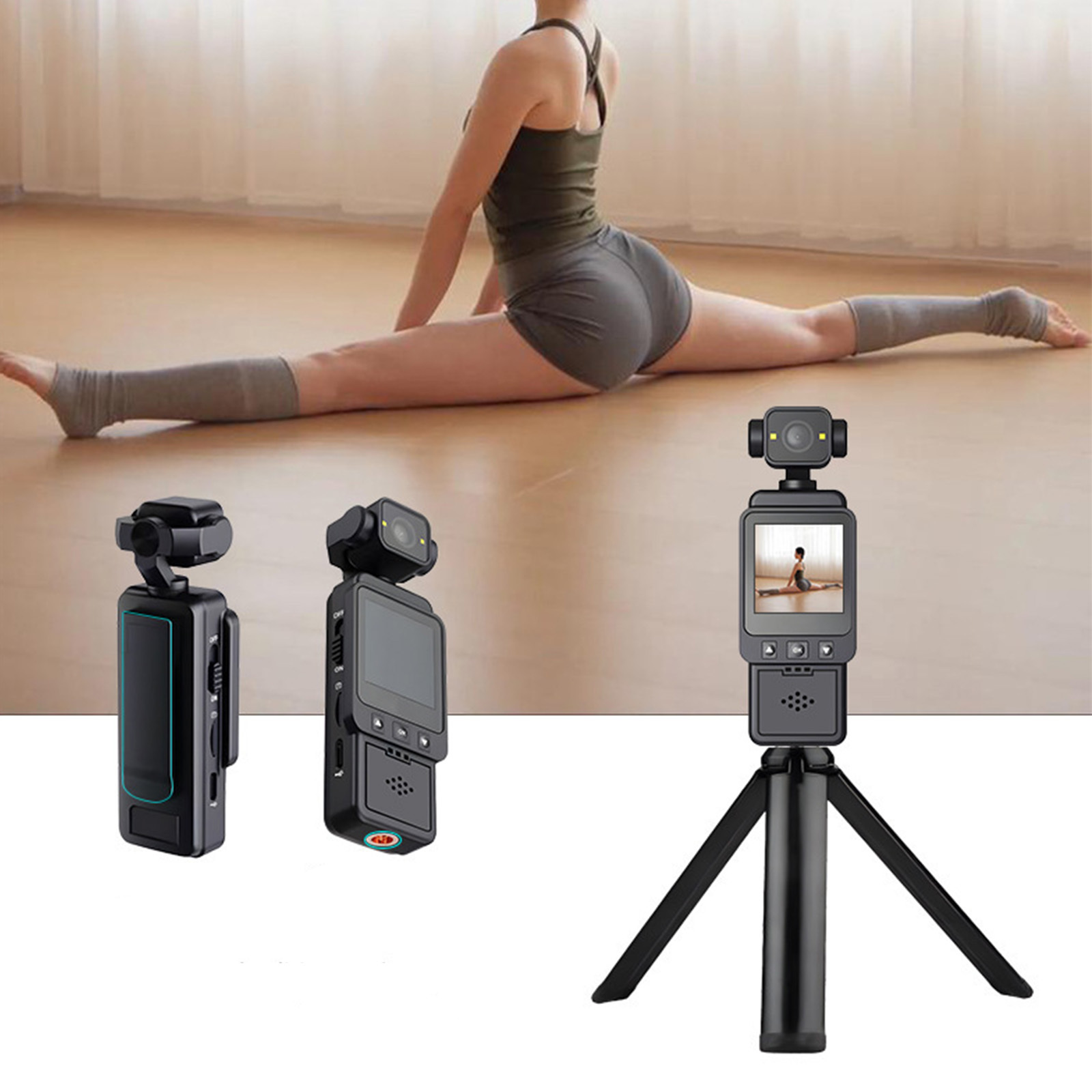 1080P Smart Action Camera with 360° Rotating Lens & WiFi