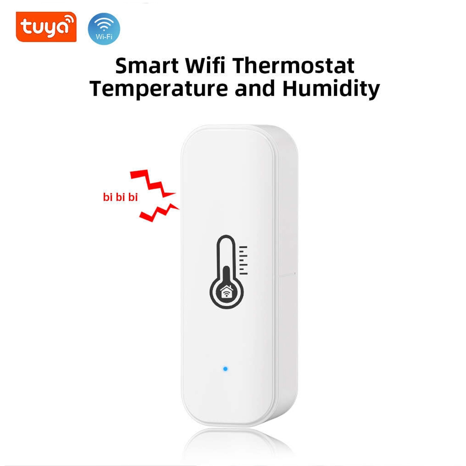 Tuya WiFi Smart Temperature & Humidity Sensor – 2.4GHz Wireless Environmental Monitor, Smart Life App, No Hub Required, Remote Monitoring & Smart Home Automation