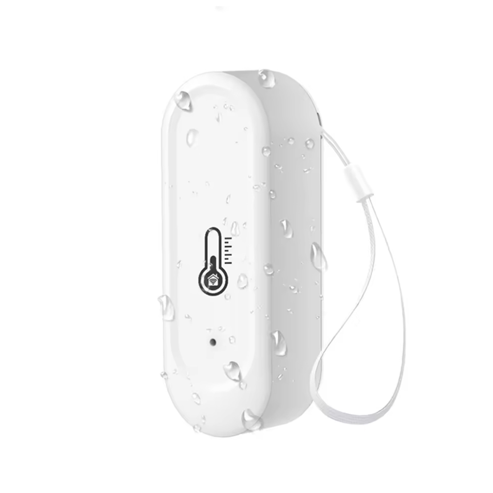 White Tuya WiFi Waterproof Temperature & Humidity Sensor – 2.4GHz Wireless Environmental Monitor, Smart Life App, No Hub Required, Remote Monitoring & Smart Home Automation