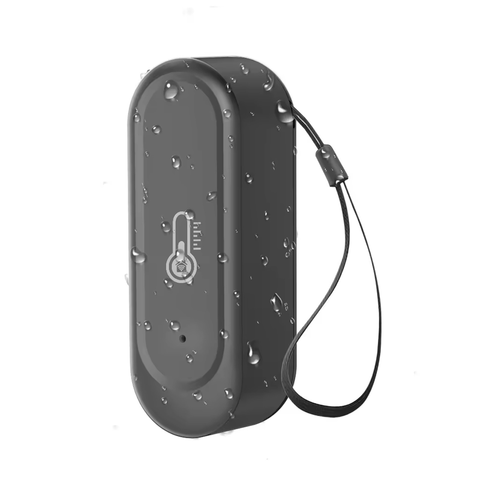 Black Tuya WiFi Waterproof Temperature & Humidity Sensor – 2.4GHz Wireless Environmental Monitor, Smart Life App, No Hub Required, Remote Monitoring & Smart Home Automation