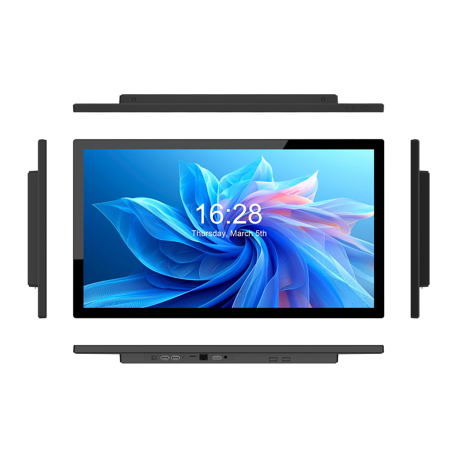 21.5 Inch Android Touch Screen Digital Signage Display, Full HD Interactive Commercial LCD Panel, Wall Mounted with Narrow Bezel for Hotel, Retail, Meeting Room & OEM ODM