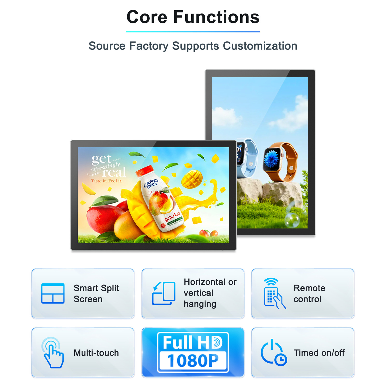 10.1 Inch Full Lamination Ultra Narrow Bezel Android Touch Display, Commercial LCD Screen for Digital Signage, Smart Home, Retail, Hotel, Meeting Room, Kiosk and OEM ODM Projects