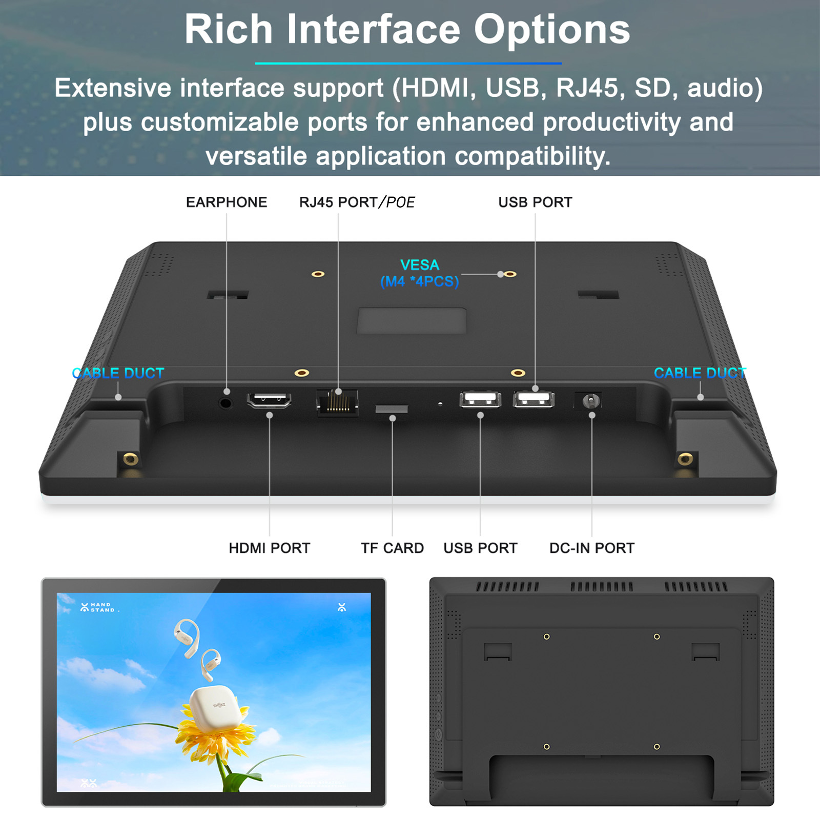 10.1 Inch Full Lamination Ultra Narrow Bezel Android Touch Display, Commercial LCD Screen for Digital Signage, Smart Home, Retail, Hotel, Meeting Room, Kiosk and OEM ODM Projects