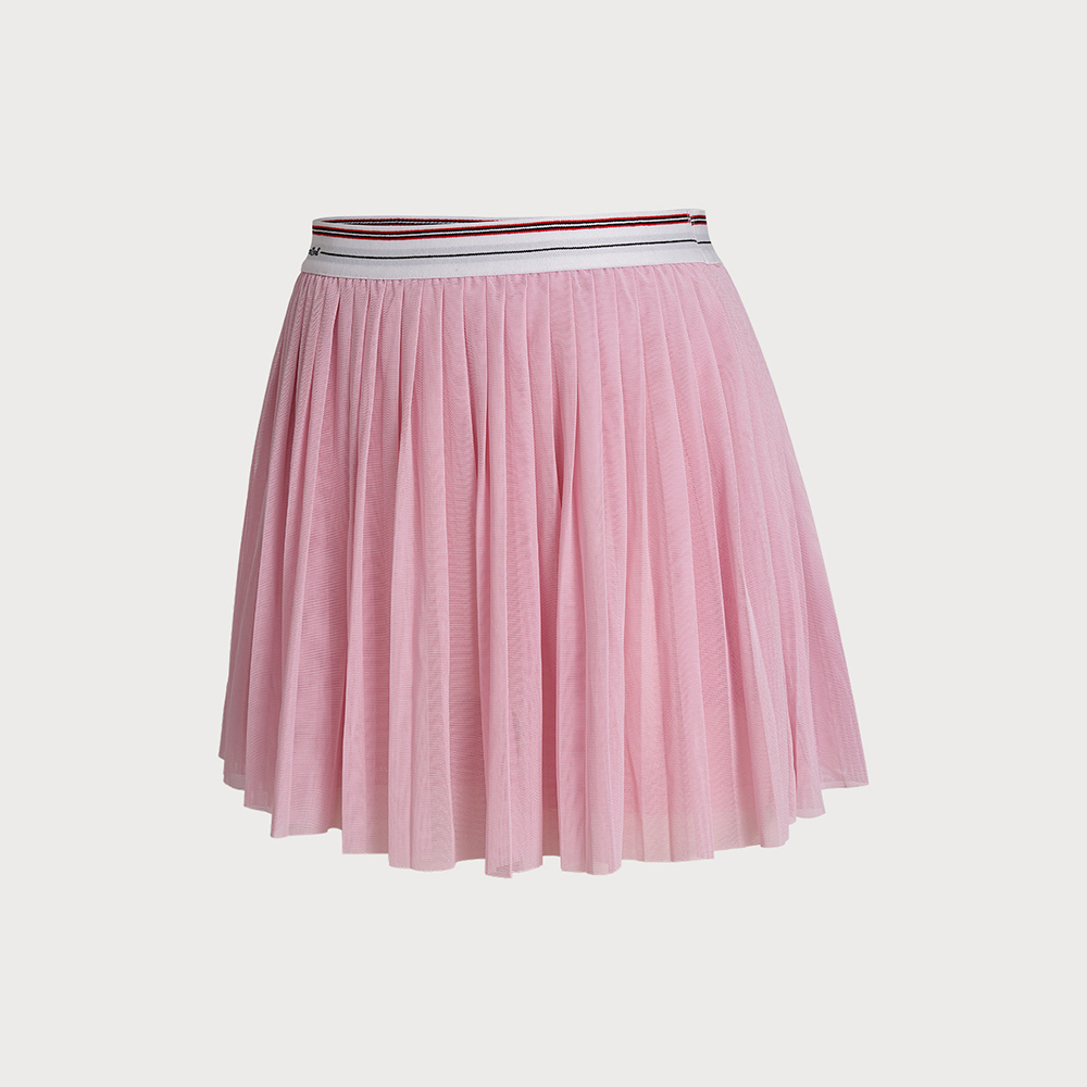 Light Pink Pleated A-Line Sports Skirt