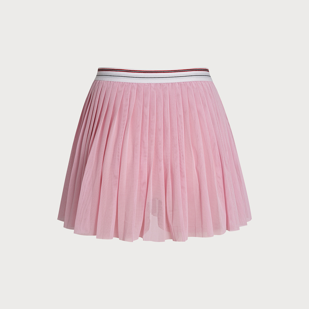 Light Pink Pleated A-Line Sports Skirt