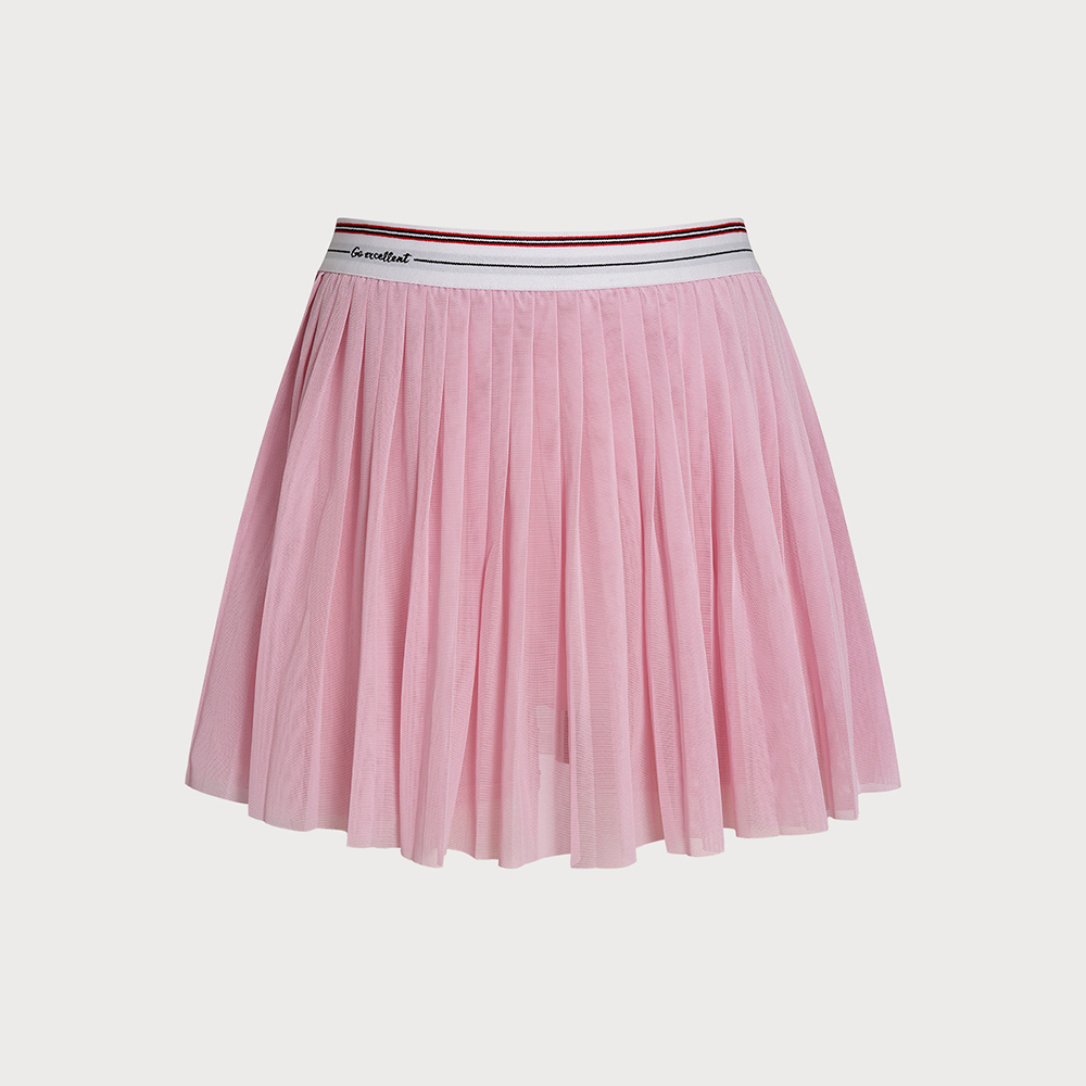 Light Pink Pleated A-Line Sports Skirt