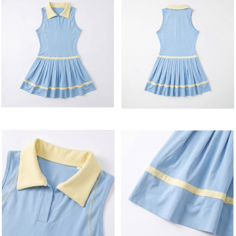 Blue high-waisted slimming yoga and tennis skirt
