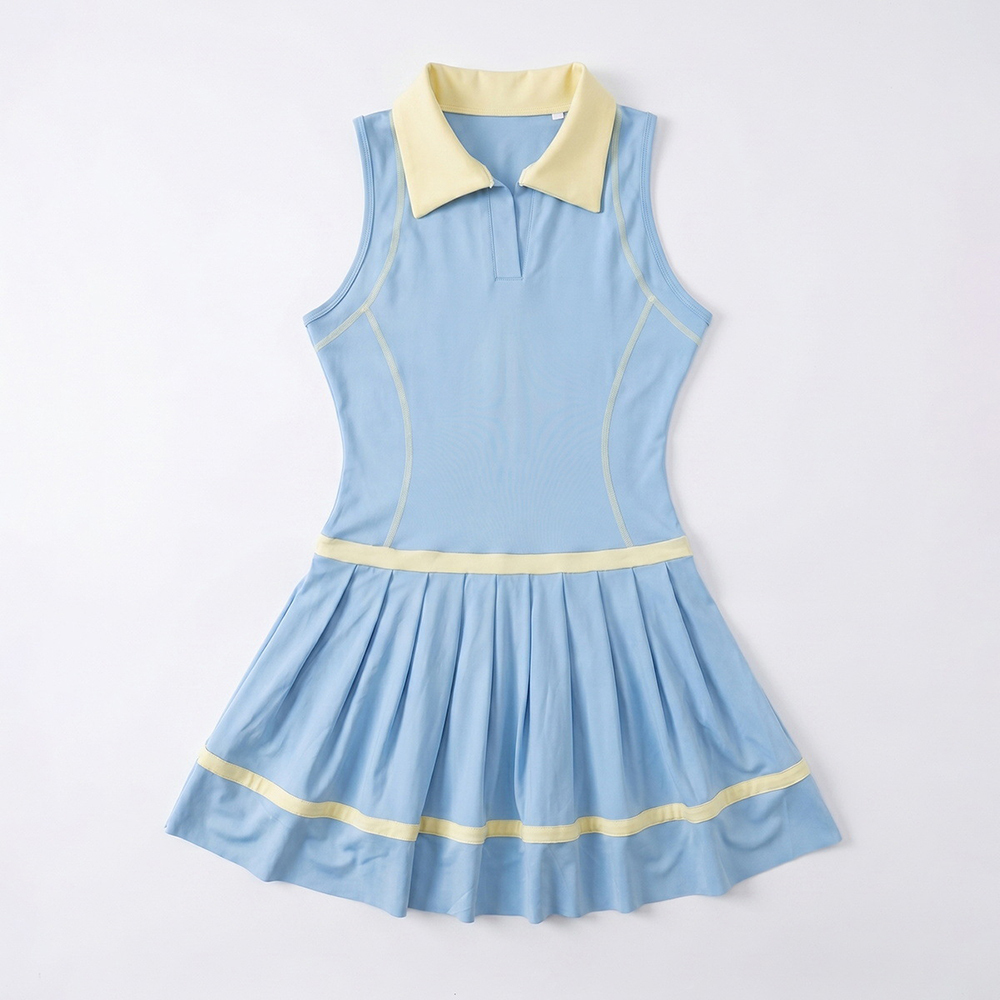 Blue high-waisted slimming yoga and tennis skirt