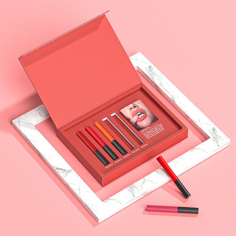 Minimalist Matte Magnetic Flip Lip Gloss Set Box,MY SHOP,Minimalist Matte Magnetic Flip Lip Gloss Set Box