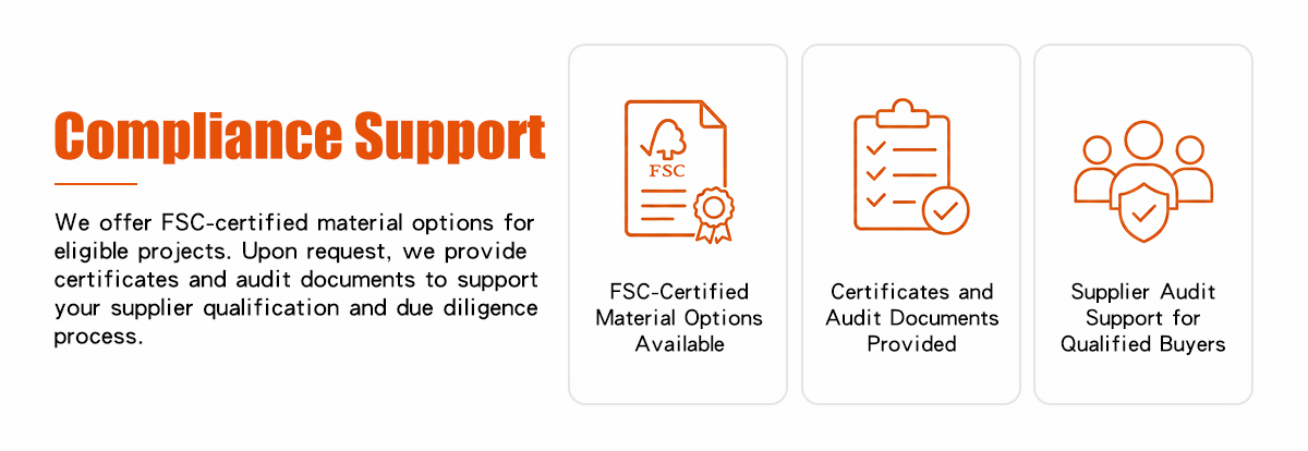 Zeal-X professional compliance support for international sustainable packaging procurement. Zeal-X offers a wide range of FSC-certified material options to ensure eco-friendly and responsible sourcing for global brands. To facilitate the client's supplier qualification and corporate due diligence process, Zeal-X provides comprehensive compliance documentation, including official certificates and factory audit reports. Furthermore, Zeal-X assists qualified buyers by offering full supplier audit support, demonstrating a transparent and ethical manufacturing framework. This commitment to ESG standards positions Zeal-X as a trusted partner for brands seeking compliant, sustainable, and high-quality secondary packaging solutions.