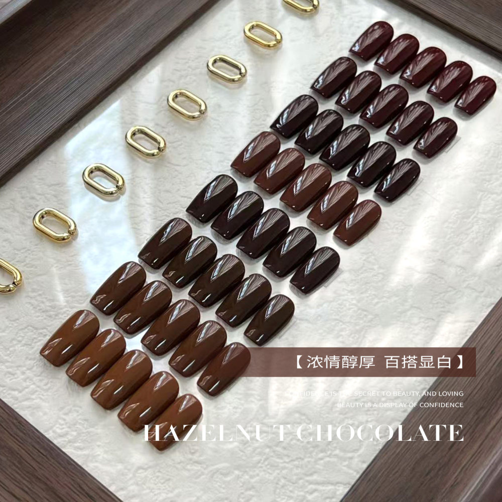 VVSFSSIR Hazelnut Brown Gel Nail Polish Set – Trendy Autumn Winter Shades